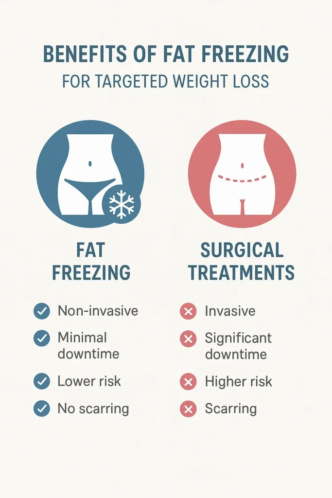 graphic showing the benefits of fat freezing Billericay
