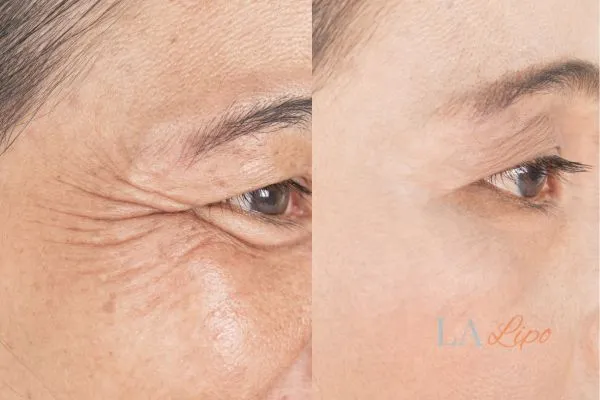 Before and after results of woman - HI-fu wrinkles reduction treatment Billericay