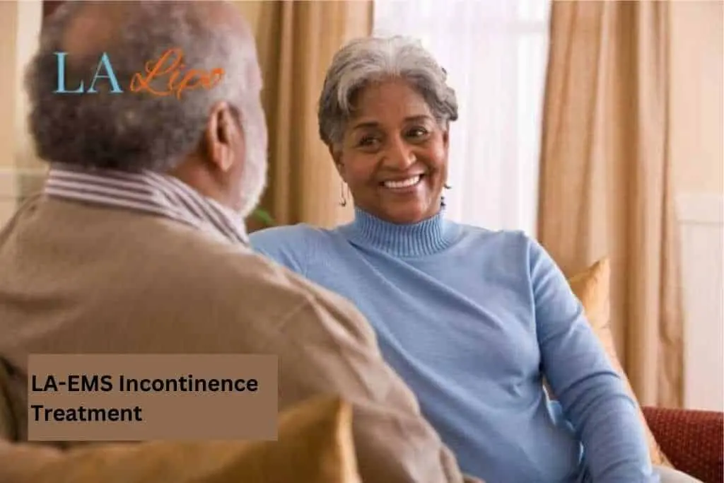 Couple sat smiling at each other - LA-EMS treatment Billericay