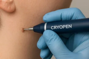 Person receiving skin tag removal Billericay
